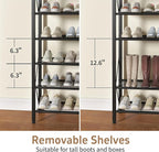 10-Tier Shoe Rack Holds 40 Pairs, Space Saving Shoe Organizer for Entryway Closet Apartment, Industrial Metal Shoe Shelf with Wooden Top, Rustic Brown - Image 5