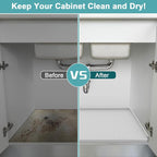Under The Sink Mat Waterproof, Under Kitchen Sink Mat and Protector for 34" x 22" Cabinets, Under Sink Tray Organizer, Shelf Liner Cabinet Liner for Bathroom, Kitchen and Dining Room, Light Gray - Image 6