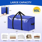 BAGAIL Heavy Duty Moving Bags with Strong Handle, Extra Large Moving Boxes, Storage Tote for Clothes, College Moving Supplies(Dark Blue, 12 Pack) - Image 2