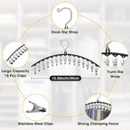 Upgrade 6 Pcs Skirt Pants Hangers with Clips, Metal Legging Organizer Black - Image 4