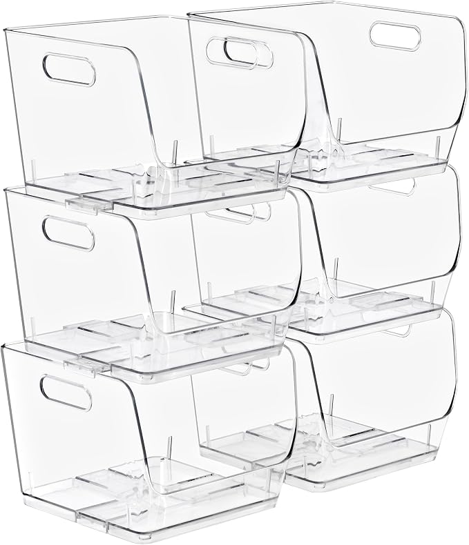 Sorbus Clear Pantry Organizer with Stackable Storage Bins, Open Front by Sorbus