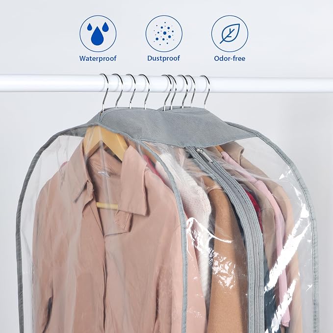 Zilink Suit Coat Bags Garment Bags for Hanging Clothes 50 in, 4 Pack - Image 4