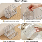 MOPMS Toothbrush Holders for Bathrooms with 5 Slots Adjustable Dividers - Image 9
