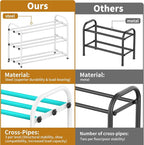Hleelomi 3-Tier Metal Expandable Shoe Rack for Closet and Entryway, White - Image 3