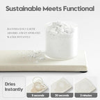 2PCS Beige Bathroom Sink Vanity Trays, Water Absorbing Diatomite Stone Drying Soap Dish Dispenser for Kitchen Counter, Sponge Holder Mat Rack Faucet Splash Guard Caddy Organizer, 9"x3.5" - Image 4