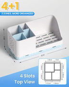 Toothbrush Holder Bathroom Counter Organizer & Storage Detachable - Image 3
