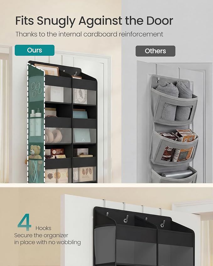 SONGMICS Over-the-Door Organizer, 5 Tier Extra Large of 9 Compartments - Image 5