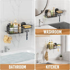 LEVERLOC Suction Cup Shower Caddy, Bathroom Shelf With Hook & Soap Holder - Image 7