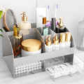 Makeup Organizer with Drawers, Cosmetic Storage for Dresser Vanity and Bathroom Countertop, Beauty Holder for Lipstick Brush, Skincare Organizer for Vanity, Cosmetic Display Case (Grey) by COMFYROOM