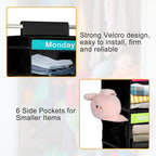 Weekly Clothes Organizer for Kids, Days of The Week Clothes Organizer with 6 Side Pockets, 5-Shelf Hanging Closet Organizer with Monday Through Friday Labels, Weekly Clothing Prepare & Divider - Image 5