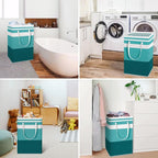 HomeHacks 2 Pack Large Laundry Baskets, Laundry Hampers Bags (Green 88Lx2) | Waterproof, Freestanding, Collapsible Clothes Hamper with Reinforced Handles in Laundry Room, Dorm, Bathroom, Bedroom - Image 6
