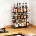 BOIVSHI Bathroom Countertop Organizer, 3-Tier Bathroom Counter Organizer, 8-Levels Height Adjustable, Bathroom Organizer for Kitchen, Pantry, Livingroom, Offices Storage, Metal Black - Image 5