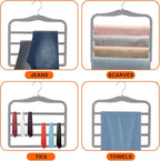 Closet Organizers and Storage, Magic Pants Hangers Space Saving, 4 Tiers Skirt Hangers, Jean Scarf Hangers, Closet Organizer Clothes Hangers, College Dorm Essentials Apartment Essentials-2 Pack - Image 7