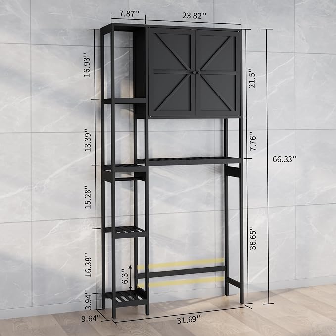 Bamboo Over-the-Toilet Storage Cabinet with Shelves for Small Bathrooms - Image 2