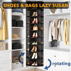 SpaceAid 9 Tier Rotating Shoe Rack Tower, Spinning Shoe Display Lazy Susan, Revolving 360 Shoe Rack Storage Round Carousel, Vertical Handbag Rotate Shoes Closet Organization (9-Tier Black) - Image 4