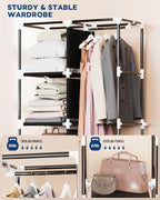 Mavivegue Portable Closet,Wardrobe Closet,Wardrobe,Portable Closets for Hanging Clothes,for Bedroom and Living Room, Black - Image 4
