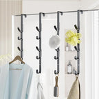 Kaiferty Over the Door Hooks, Metal Door Hooks for Hanging, Over the Door Purse Organizer for Coat Hanger, Back of Shower Door for Hanging Towel Rack Clothes, Hat, Bathroom, Closet (Black-4Packs) - Image 8