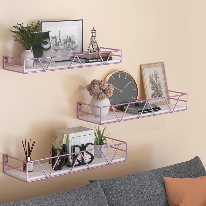 Floating Shelves Set of 3, Wood Wall Shelf, Farmhouse Shelf for Bedroom - Image 2