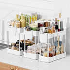 3 Pack Under Sink Organizer Bathroom and Storage Cabinet (White) - Image 4