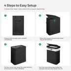 SONGMICS Laundry Hamper with Lid, Bamboo Laundry Basket, Removable Machine Washable Laundry Basket, with Handles, 26.4-Gallons, for Laundry Room, Bedroom, Bathroom, Ink Black ULCB63H - Image 9