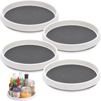 Lazy Susan Turntable, Set of 4, 10 Inch Non-Skid Lazy Susan Organizer for Cabinet, Pantry Organization, Kitchen Storage, Bathroom Sink Cabinet, Refrigerator, Countertop, Spice Rack (4 Pack 10 in) by CiWiVOKi