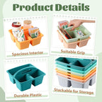 6 Pack Plastic Classroom Organizer Caddy with Handle, Morandi - Image 3