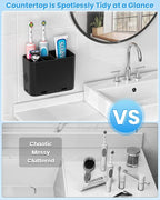 Toothbrush and Toothpaste Holders for Bathrooms Countertop - Detachable 5 Slots Kids Electric Toothbrush Holders Set Wall Mounted with Removable Dividers for Bathroom Decor and Accessories Organizer - Image 6