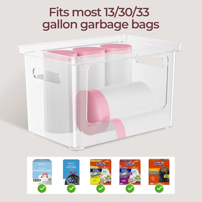 Delamu 2 Pack (XL+S) Trash Bag Dispenser, Stackable Garbage Bag Holder - Image 4
