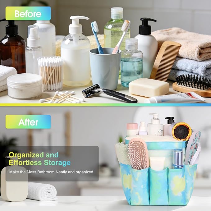 Mesh Shower Caddy Portable - 9 Pockets for College Dorm Room Essential - Image 5