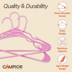 Pink Plastic Hangers 200 Pack– Heavy-Duty Plastic Hangers Slim and Space-Saving, Durable and Lightweight PP with Non-Slip Shoulder Notches for Slip Dresses, Suits, Jackets & Camisoles - Image 4