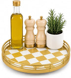 9-Inch Gold Lazy Susan Spice Organizer with Guard Rail by AMH