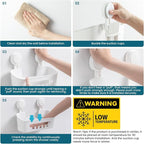 TAILI Shower Caddy Suction Cup 2 Pack, Heavy Duty Bathroom Organizer, Removable Shelves for Inside Shower, Shampoo, Waterproof Suction Plastic Storage for Bathroom Accessories Holder, White - Image 7