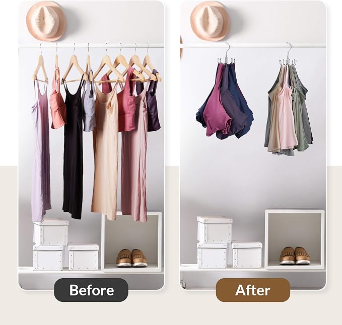 ZEDODIER 2 Pack Tank Top Hanger, Rotating Bra Organizer for Closet - Image 2