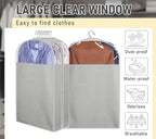 MISSLO 10" Gusseted Garment Bags for Hanging Clothes 32" Suit Bags for Closet Storage Clothing Covers for Shirts, Coats, 3 Packs, Grey - Image 5
