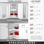 Rev-A-Shelf 28" Dual Tier Lazy Susan Organizer for Corner Cabinets, White - Image 5