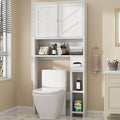 Shintenchi Over the Toilet Storage Cabinet, Bathroom Storage Cabient with Barn Doors, Bathroom Storage Shelf Organizer with Toilet Paper Holder, Adjustable Shelf and Anti-Tip Device, White by Shintenchi%7CFurnitureMadeforRealLife
