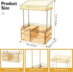 SNSLXH 4-Tier Clear Makeup Organizer Bathroom Storage Amber - Image 2