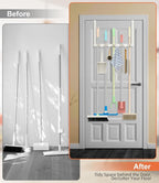 Broom Holder Over The Door with 4 Over Door Hook, Drilling Free Mop - White - Image 2