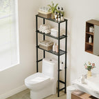 Over The Toilet Storage,3-Tier Bamboo Bathroom Shelf with Paper Holder by Vellzeyce