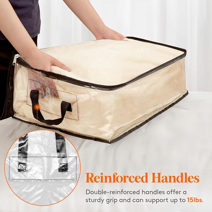 Lifewit 3 Pack Clear Clothes Storage Bags, 35L Blanket Storage with Zipper - Image 5