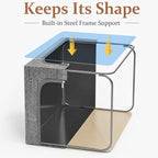 GoMaihe Clothes Storage Bins with Metal Frame for Closet, 40L 6-Pack Grey - Image 2