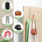 BAKON Over The Door Hanger Folding Clothes Drying Rack, Folding Hanging Coat Rack for Indoor Laundry Room Compact Small Space Foldable Portable Clothing Hanger Hook Collapsible-2 Pack (Beige) - Image 2