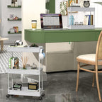 SPACEKEEPER Slim Rolling Storage Cart, 3 Tier Bathroom Cart Organizer, Gray - Image 2