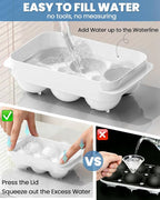 Large Ice Cube Tray for Freezer - 2 Pack Stackable Round Ice Cube Molds Set, Easy to Fill & Release with Storage Bin and Tongs for Kitchen, Party, Cocktail & Coffee, Gifts for Whiskey Lover (1.93In) - Image 4