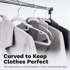 30 Pack White Plastic Clothes Hangers, Non-Slip Slim Coat Hangers - Image 5