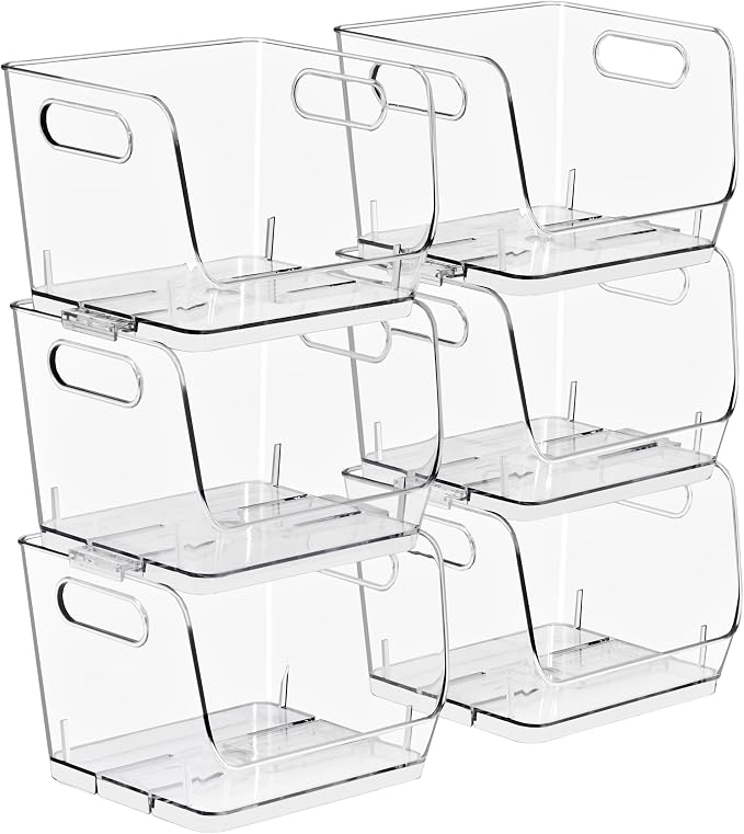 Sorbus Clear Pantry Organizer with Stackable Storage Bins, Open Front by Sorbus
