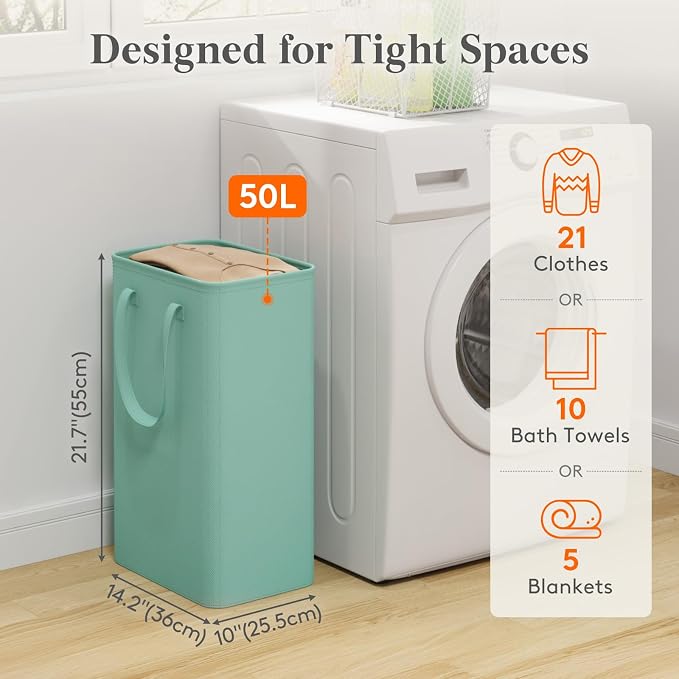 Lifewit Slim Collapsible Laundry Basket with Handles - Image 2