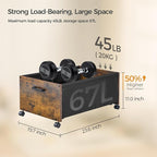 FOUCSSOMEI Under Bed Storage with Wheels, Wooden Under Bed Drawers On Wheels, Rolling Under Bed Shoe Storage, Space Saving, Rustic Brown,70L - Image 3