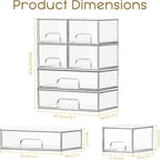 Criusia Stackable Storage Drawers, 6 Pack Clear Plastic Makeup & Bathroom Organizer, Versatile Storage Bins for Vanity, Under Sink, Kitchen Cabinets & Pantry - Image 2