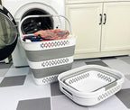 SAMMART 40L (10.5 Gallon) Collapsible Plastic Laundry Basket with Handles - Foldable Pop Up Storage Container/Organizer - Portable Laundry Hamper - Space Saving (2, White/Grey) - Image 4